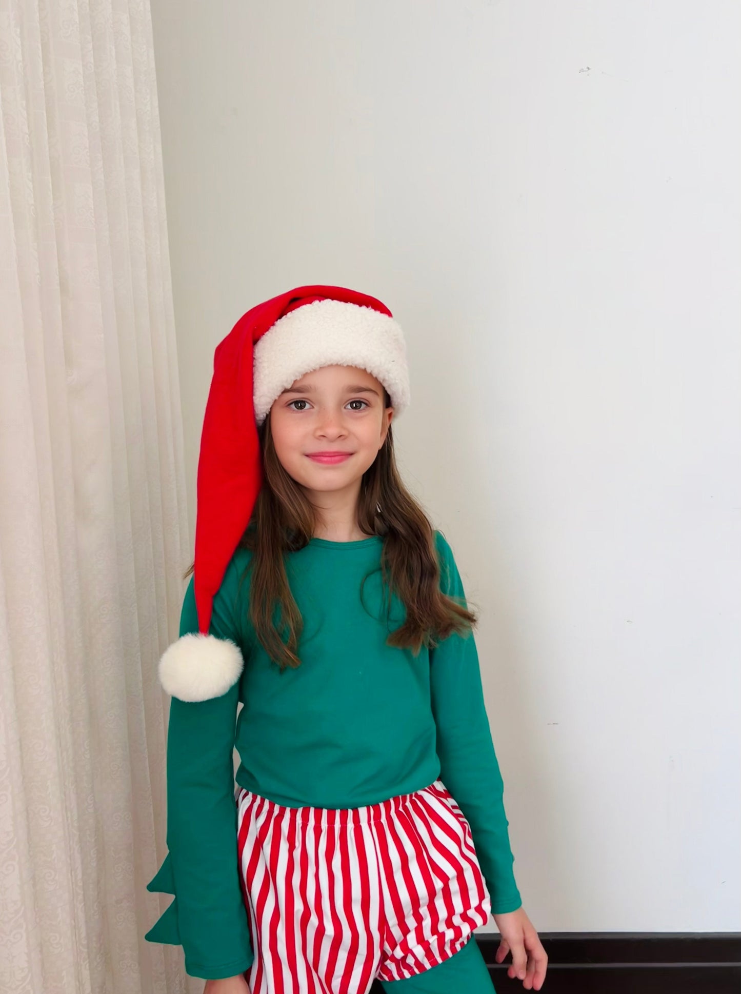 Christmas Elf Pajama Costume with Candy Cane bloomer