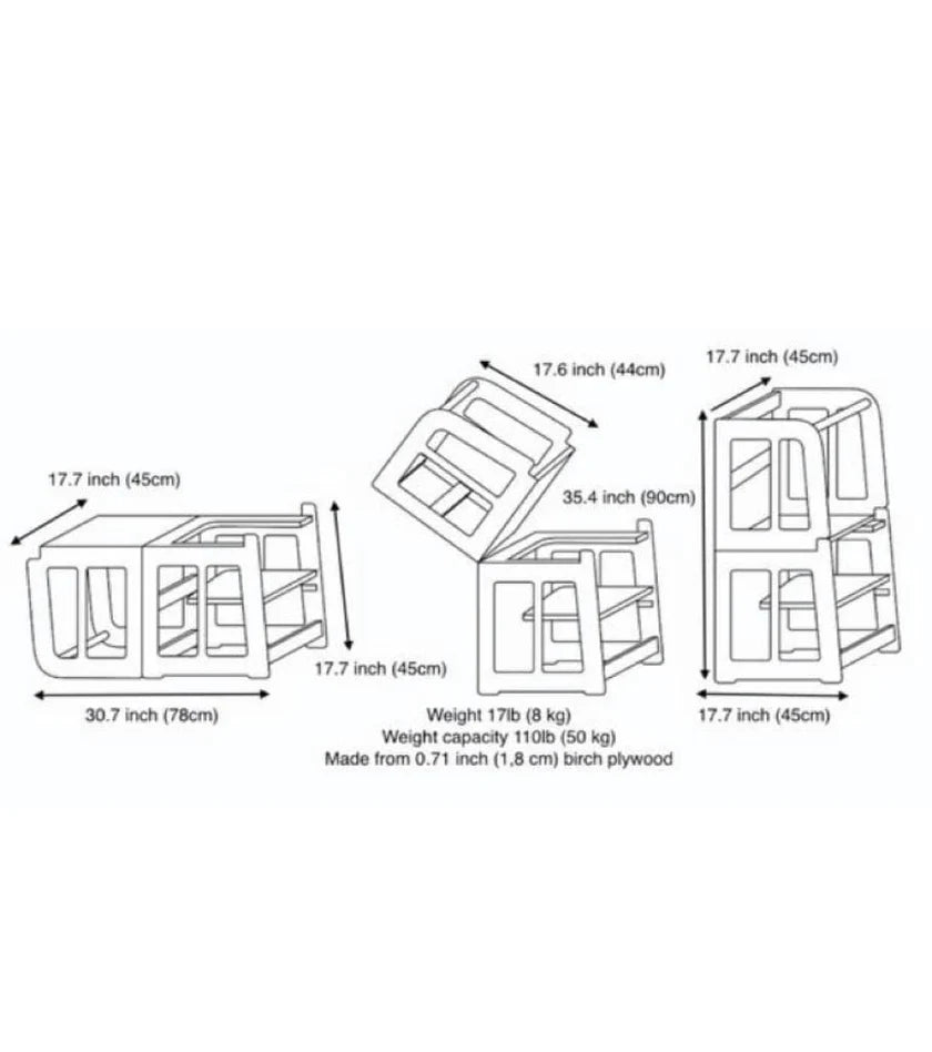 2in1 Montessori Learning Tower & Desk - Oliver Ruffus