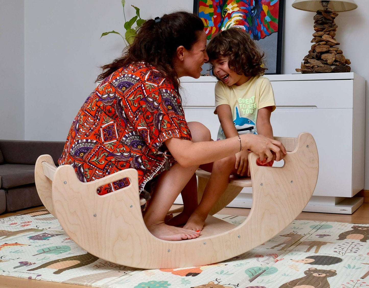 2in1-Montessori Wooden Seesaw-Table Chair Set