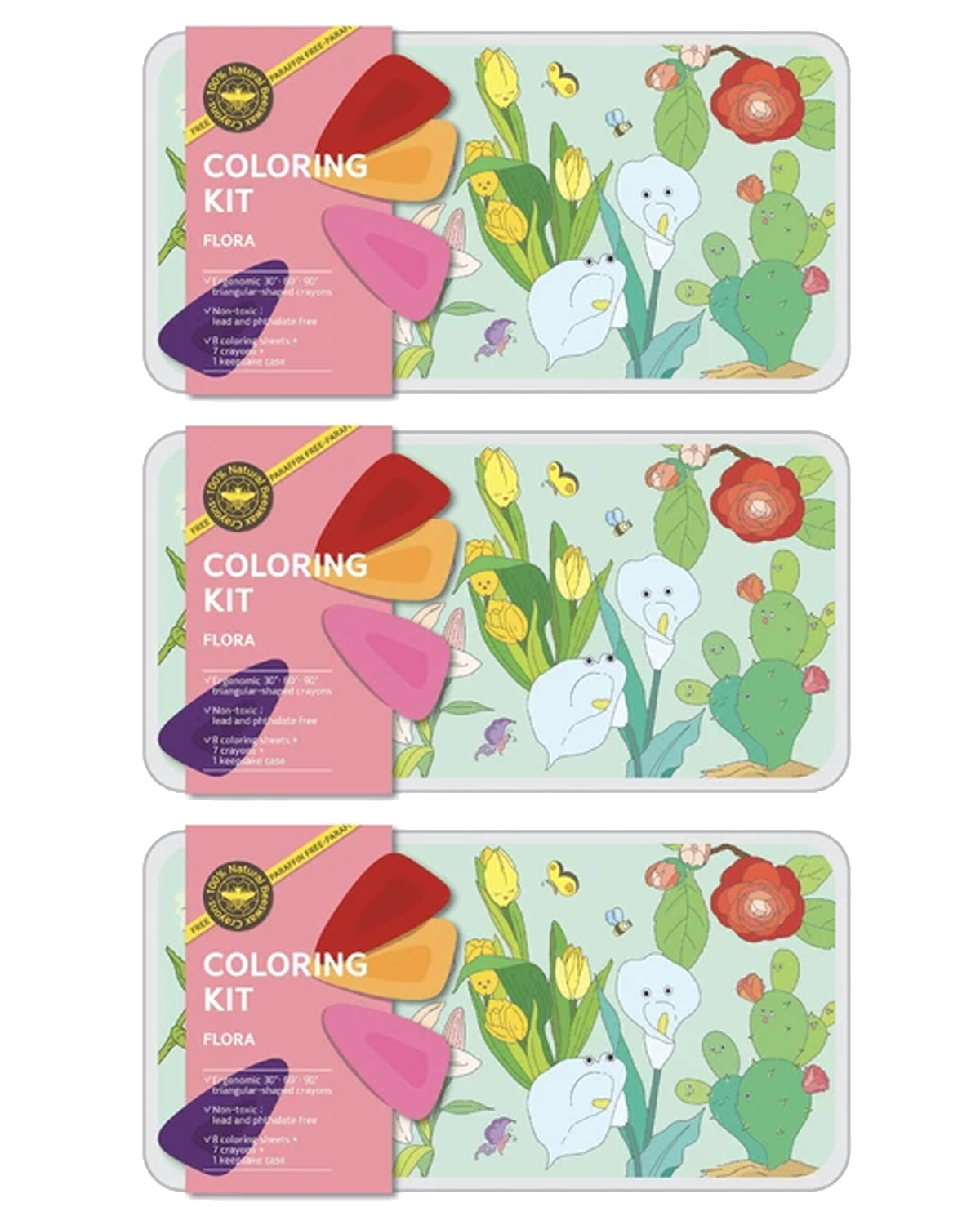 Coloring Kit - 3 units in set - FLORA  Large