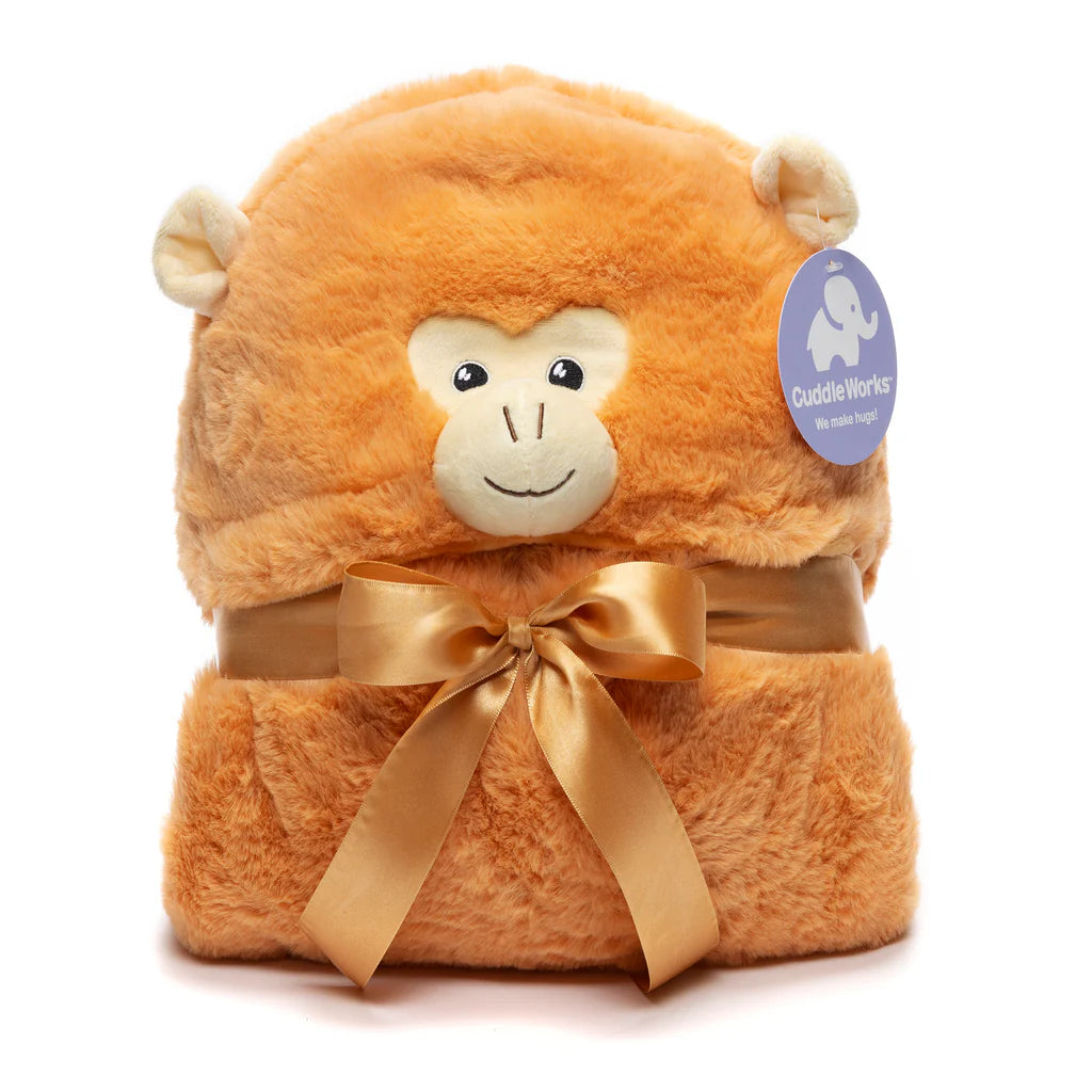 Monkey Sensory Weighted Stuffed Animal Robe Hoodie Blanket