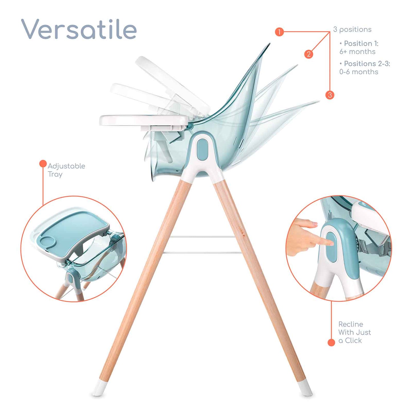 Children of Design 6 in 1 Deluxe High Chair