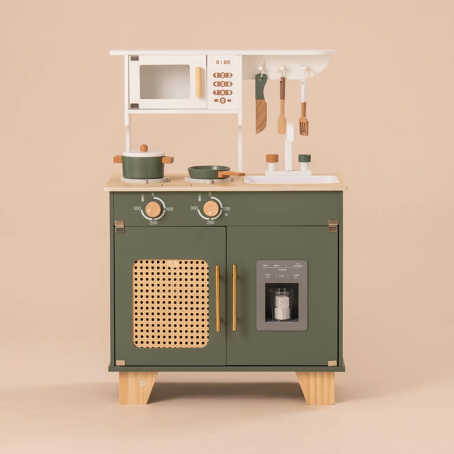 Vintage Green Wooden Play Kitchen - Oliver Ruffus