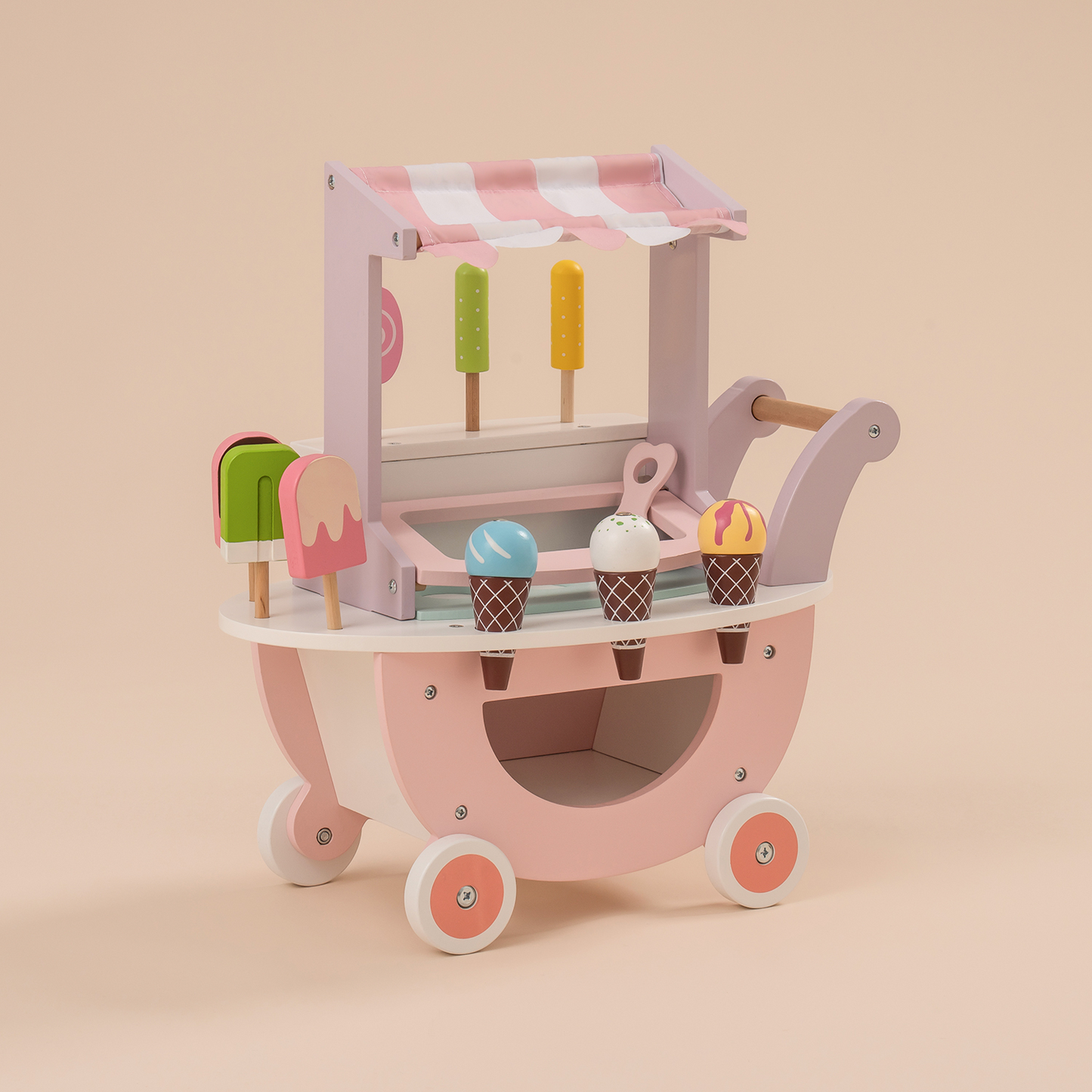 Wooden Ice Cream Cart Toys for Kids