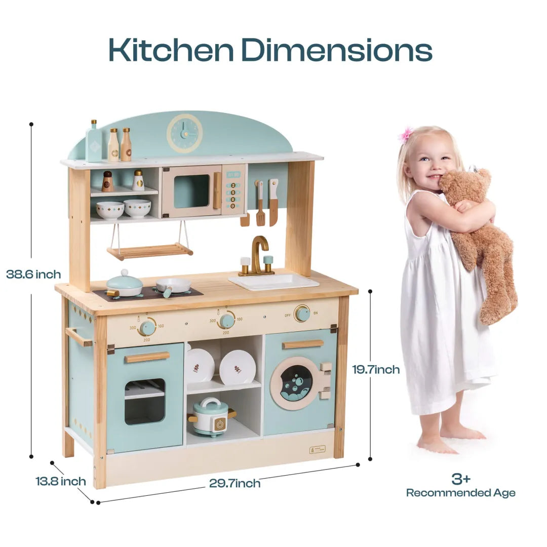 Wooden Kitchen Pretend Play Set with Accessories - Oliver Ruffus