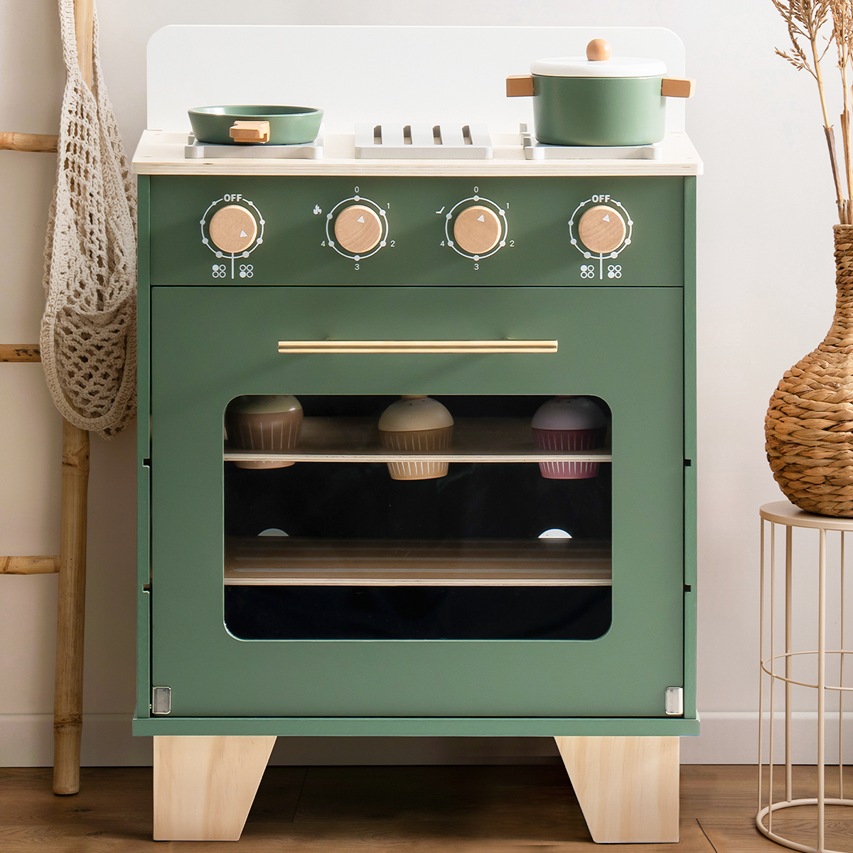 Vintage Green Wooden Play Oven