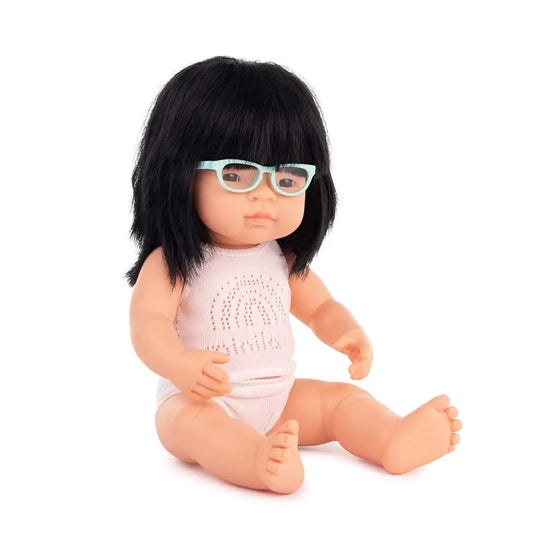 Baby Doll Asian Girl with Glasses 15'