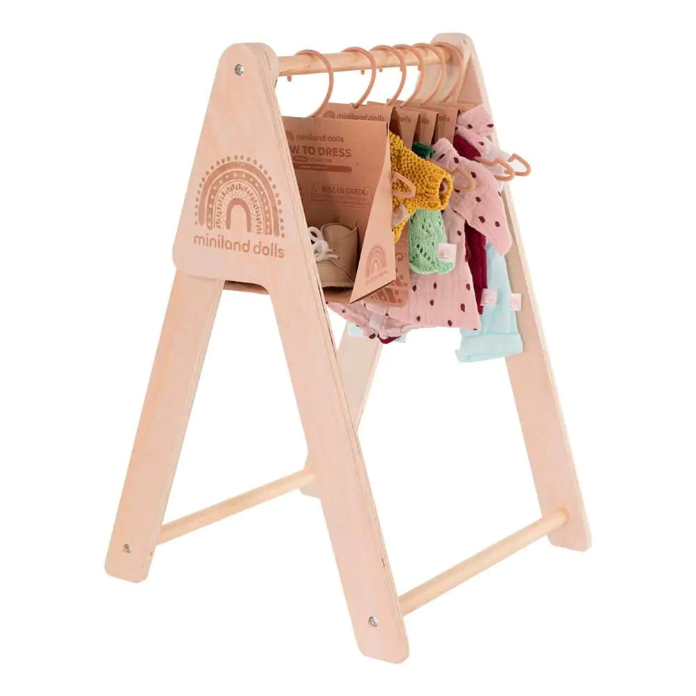 Dolls Wooden Clothes Rack