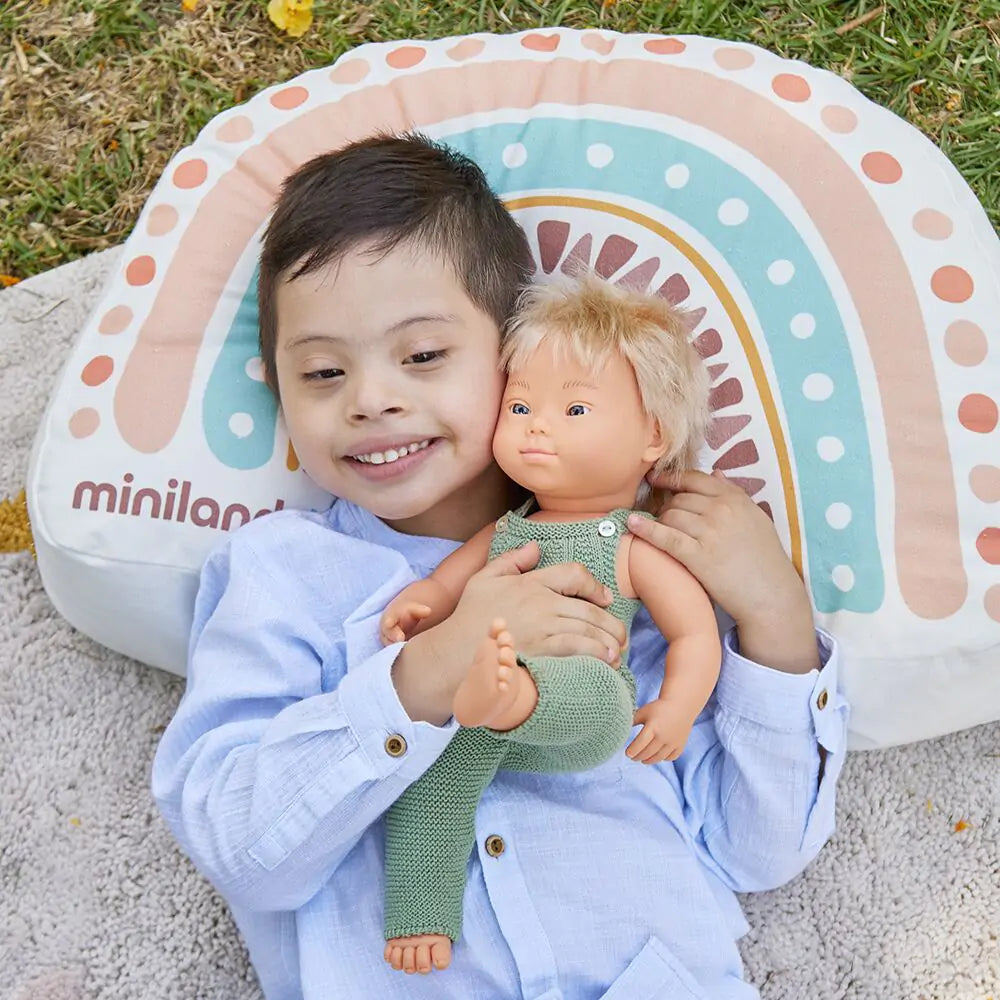 Baby Doll Caucasian Blond boy with Down Syndrome 15"