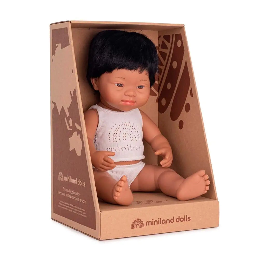 Baby doll hispanic boy with Down Syndrome 15"