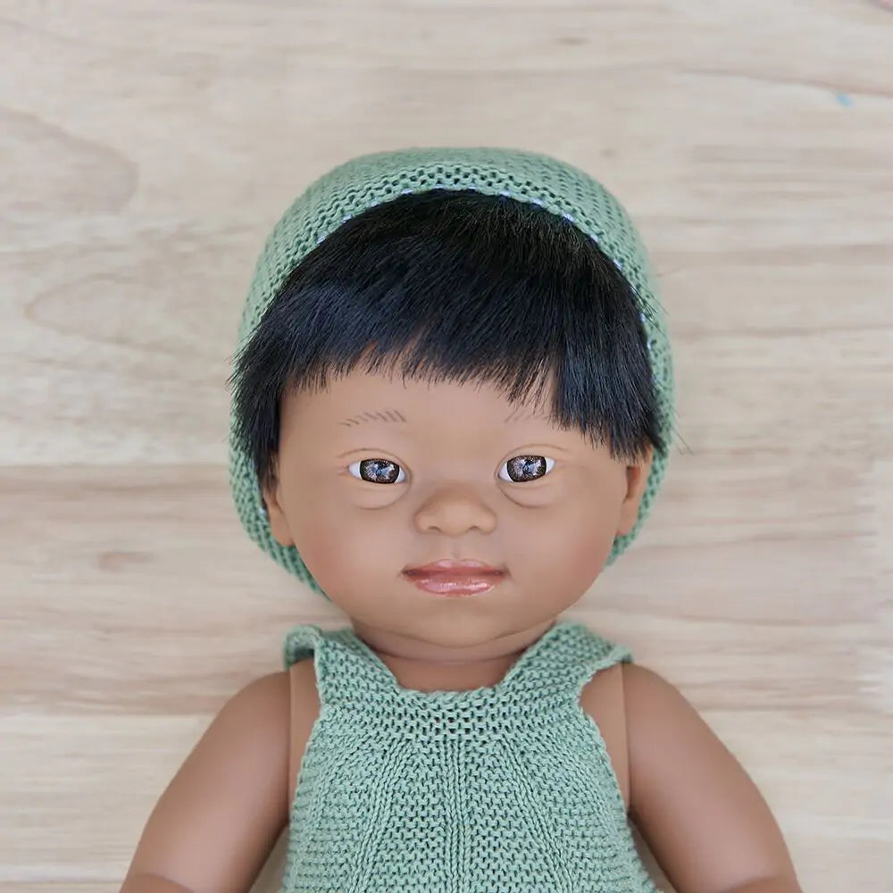 Baby doll hispanic boy with Down Syndrome 15"