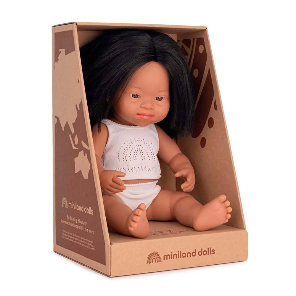 Baby doll hispanic girl with Down Syndrome 15"