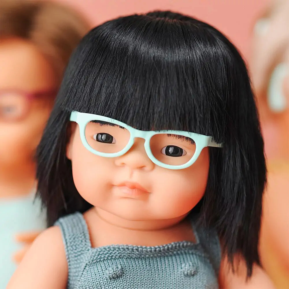 Baby Doll Asian Girl with Glasses 15" Colourful Edition