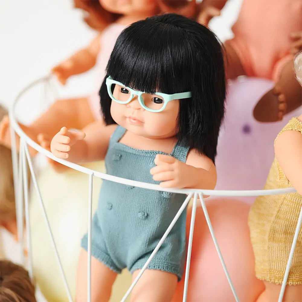 Baby Doll Asian Girl with Glasses 15" Colourful Edition