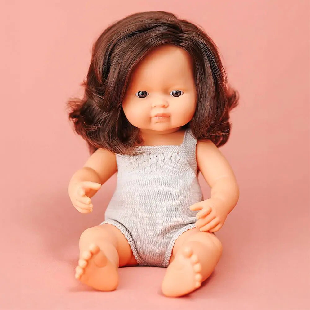 Baby Doll Brunette Girl 15" Colourful Edition