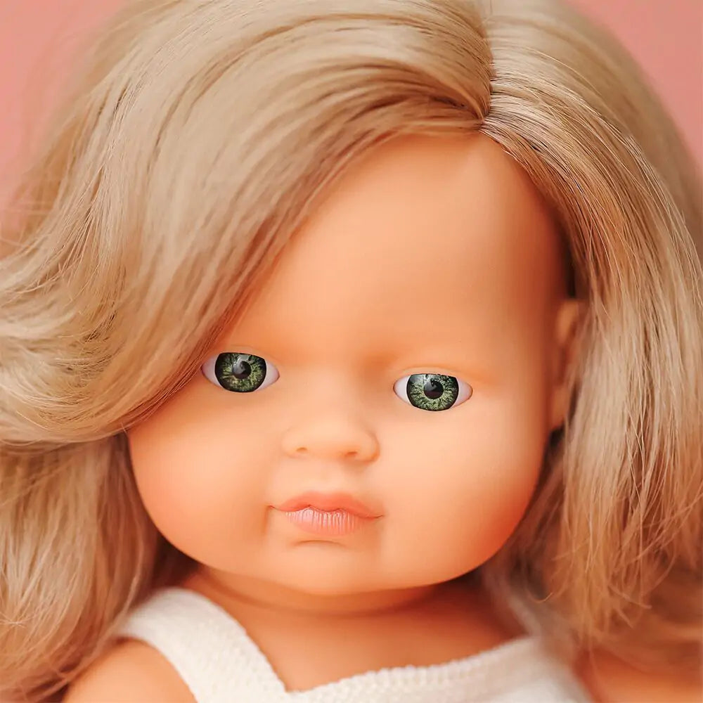 Doll caucasian dark blonde girl 15" Colourful Edition