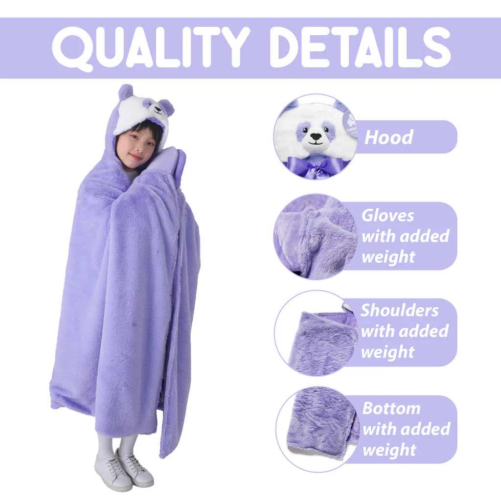 Panda Sensory Weighted Stuffed Animal Robe Hoodie Blanket