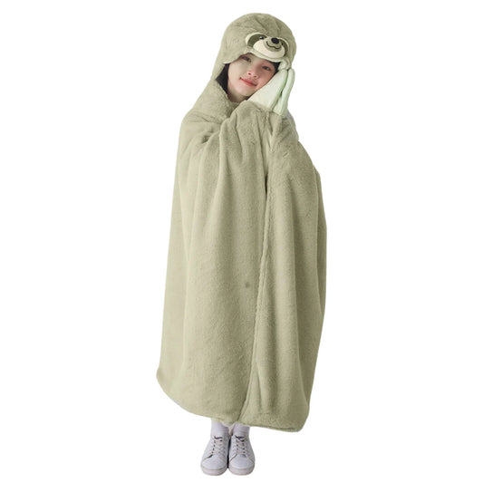 Sloth Sensory Weighted Stuffed Animal Robe Hoodie Blanket