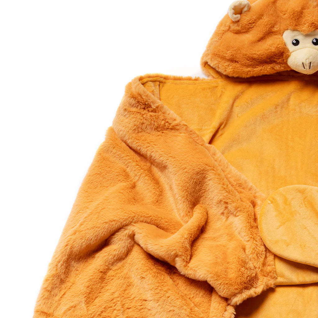 Monkey Sensory Weighted Stuffed Animal Robe Hoodie Blanket