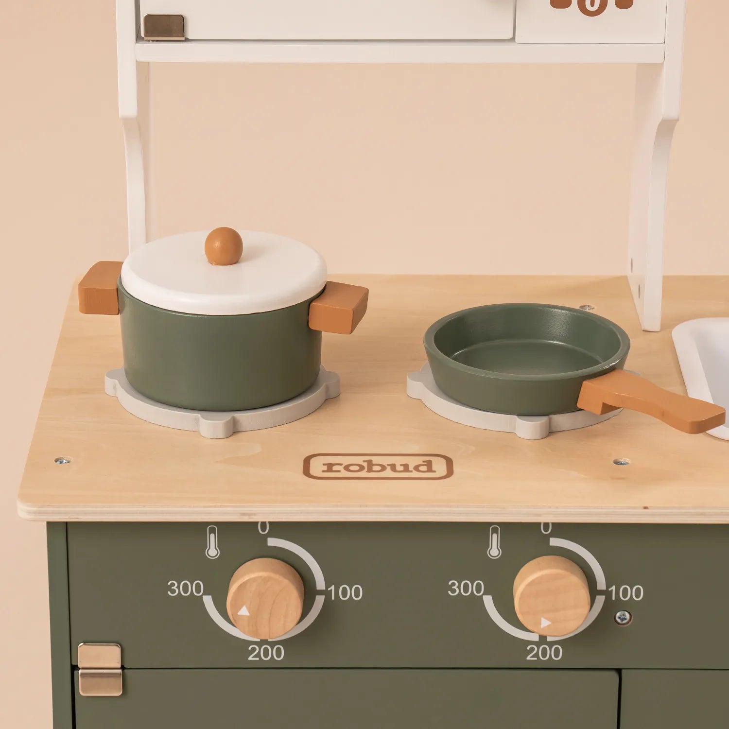 Vintage Green Wooden Play Kitchen - Oliver Ruffus