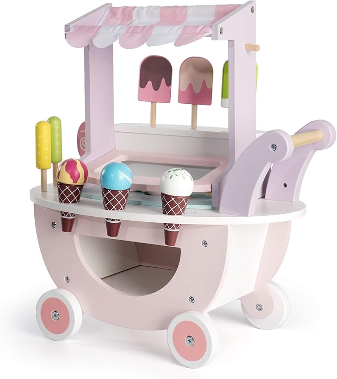 Wooden Ice Cream Cart Toys for Kids