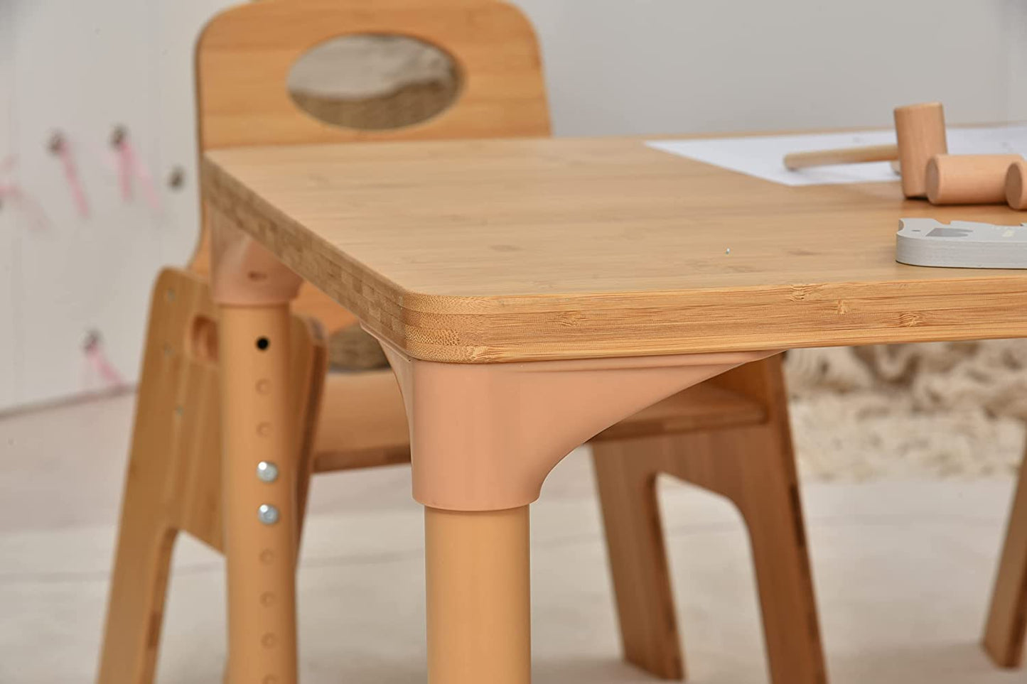 Adrian - Bamboo Toddler Table and Chair 5 Piece Set