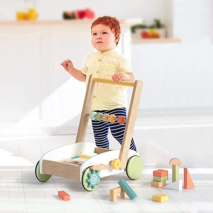 Baby Push Walker Toy with Blocks