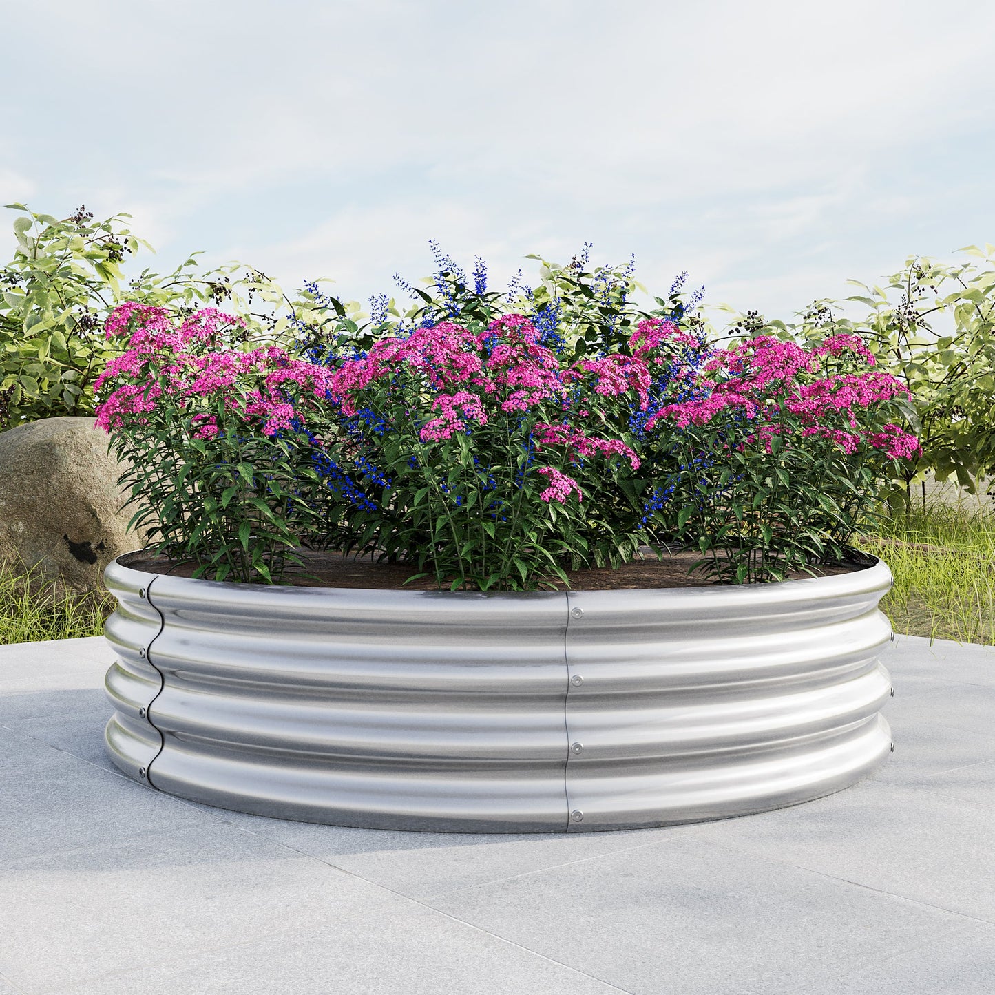 Round Metal Raised Garden Bed/Planter Box Ideal for Vegetables, Fruits, Flowers, and Herbs