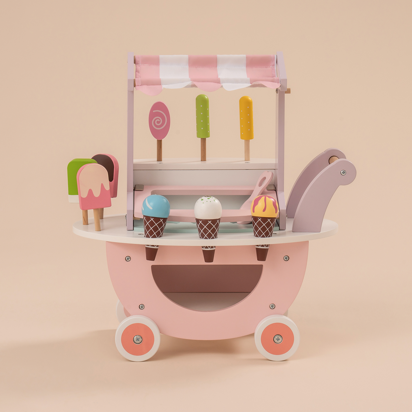 Wooden Ice Cream Cart Toys for Kids