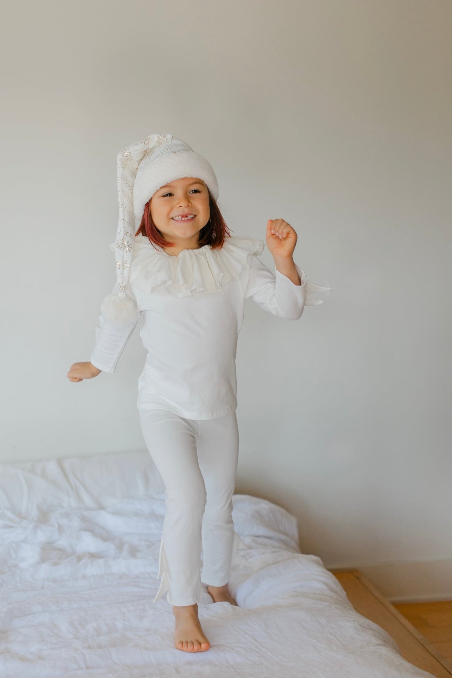 White Holiday Elf Pajama Costume