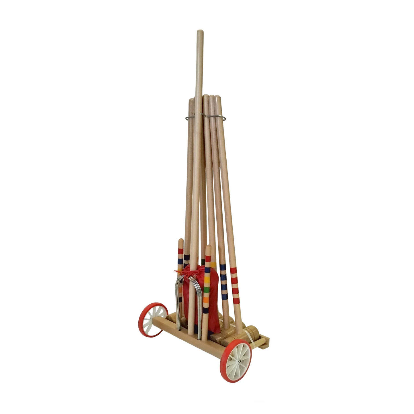 6-Player Croquet Set with Wooden Trolley