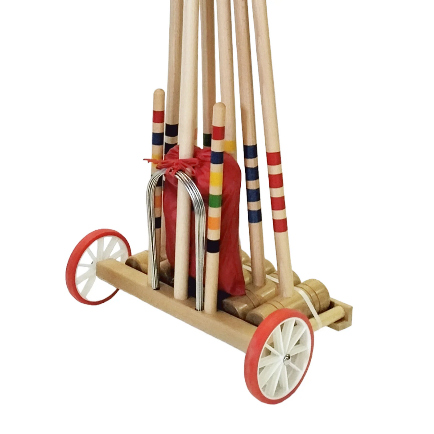 6-Player Croquet Set with Wooden Trolley