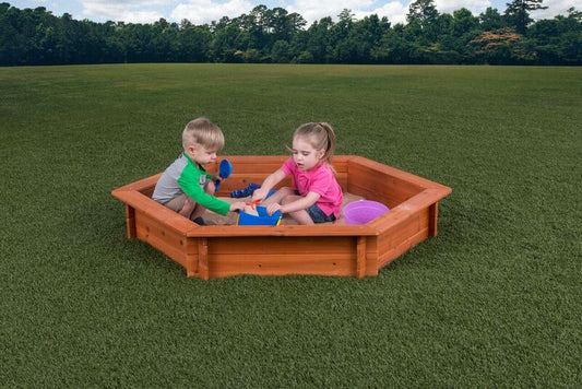 Hexagon Wooden Sandbox with Cover