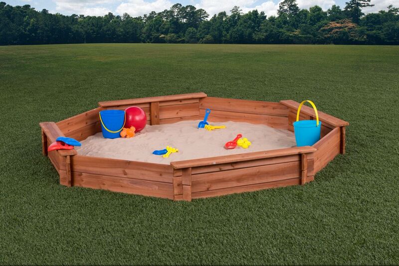 Octagon Wooden Sandbox w/ Cover