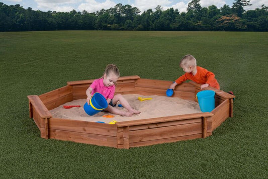 Octagon Wooden Sandbox w/ Cover