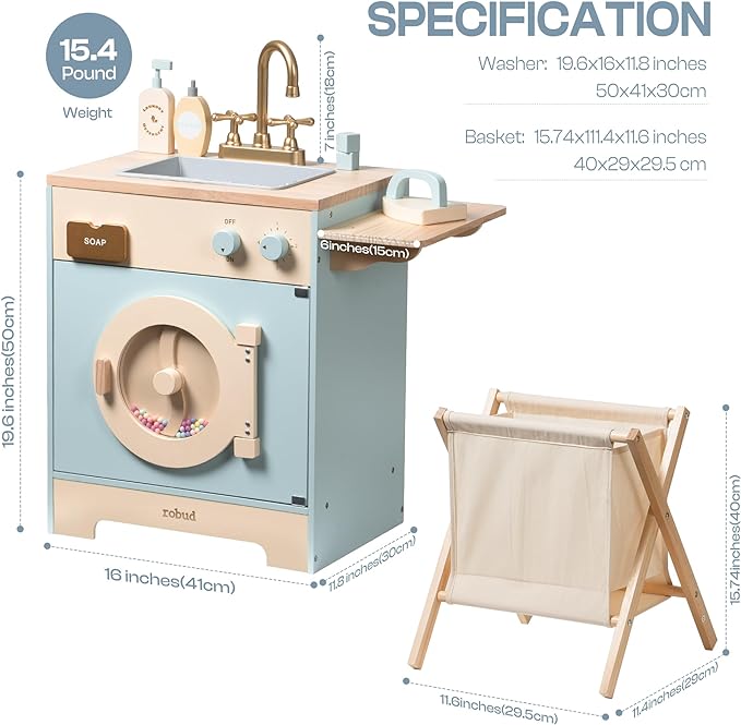 Tiffany Classic Wooden Laundry Set | Blue - Oliver Ruffus