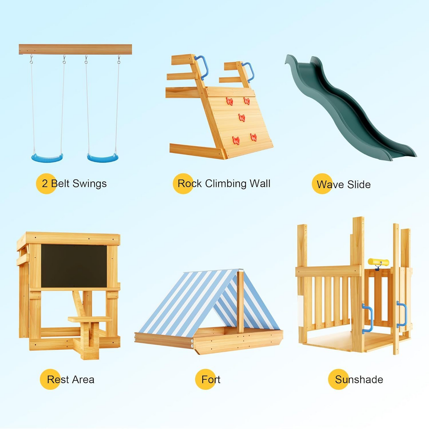 ROBUD Swing Set with 2 Swings