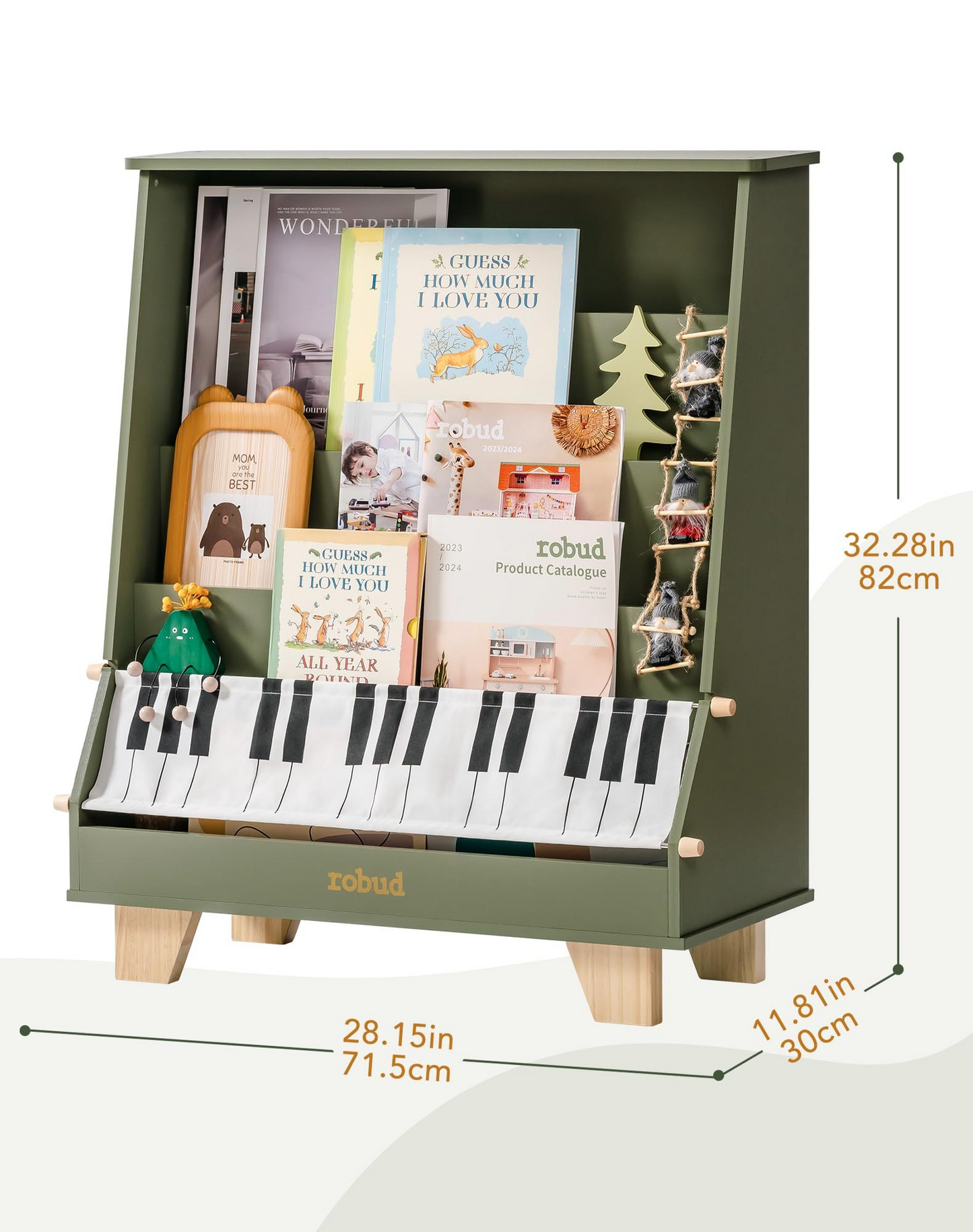 Wooden Kids Bookshelf - Piano