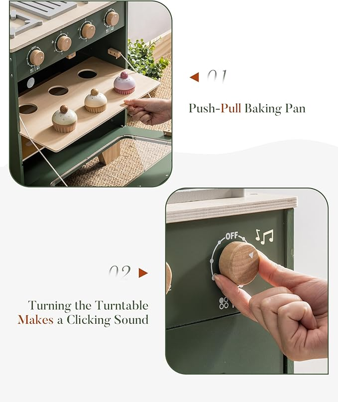 Vintage Green Wooden Play Oven