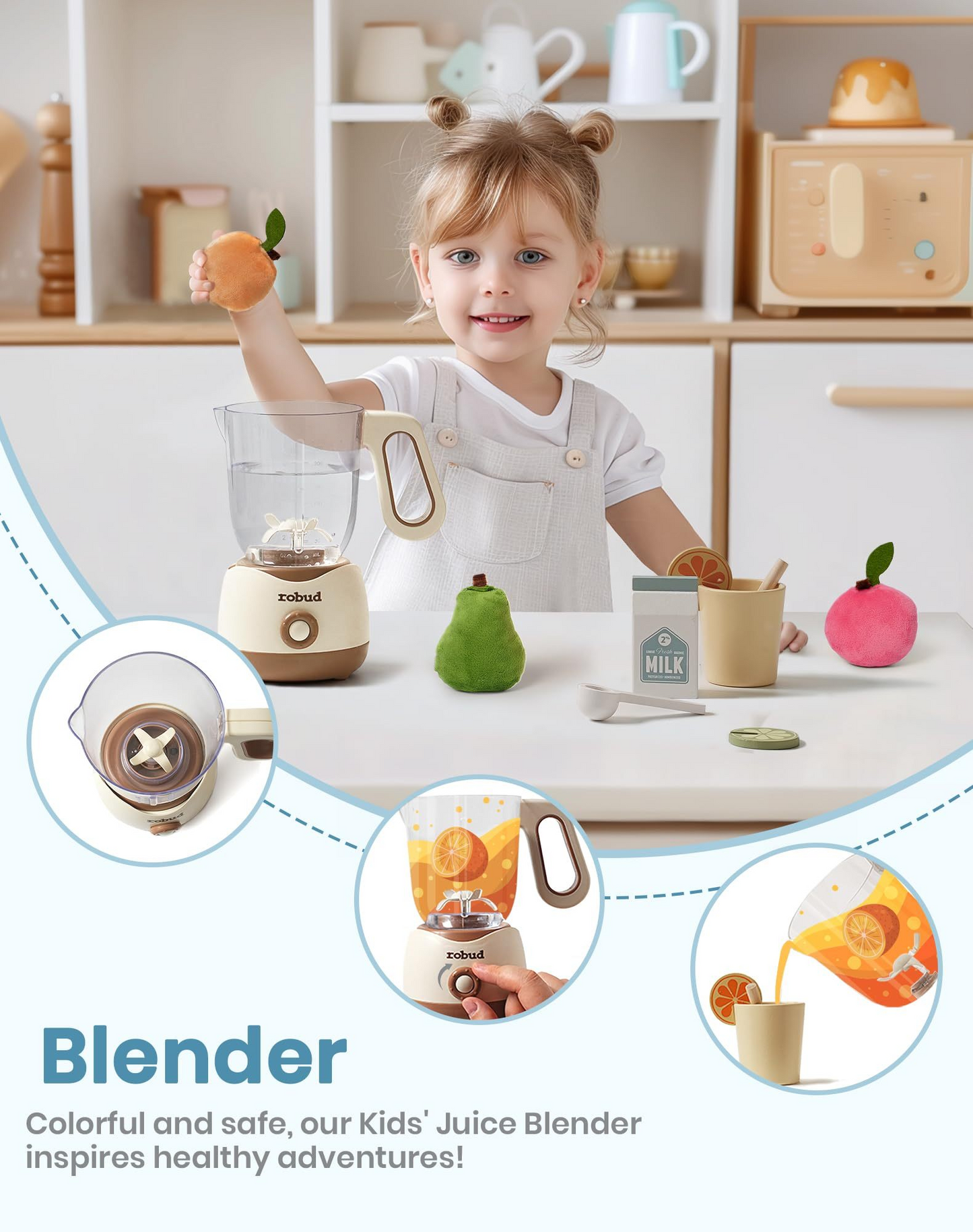 Pretend Play Kitchen Appliances Cream 4-Set