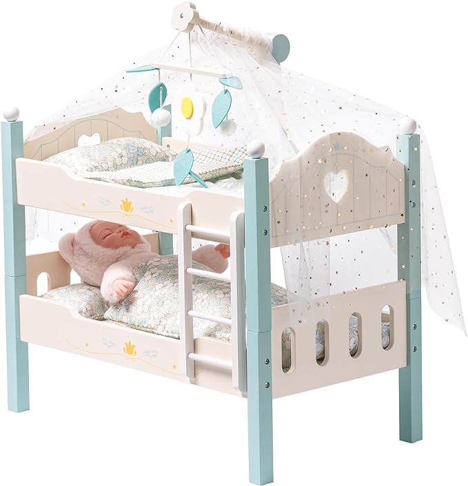 Doll Bunk Bed, Single Beds | Blue - Oliver Ruffus