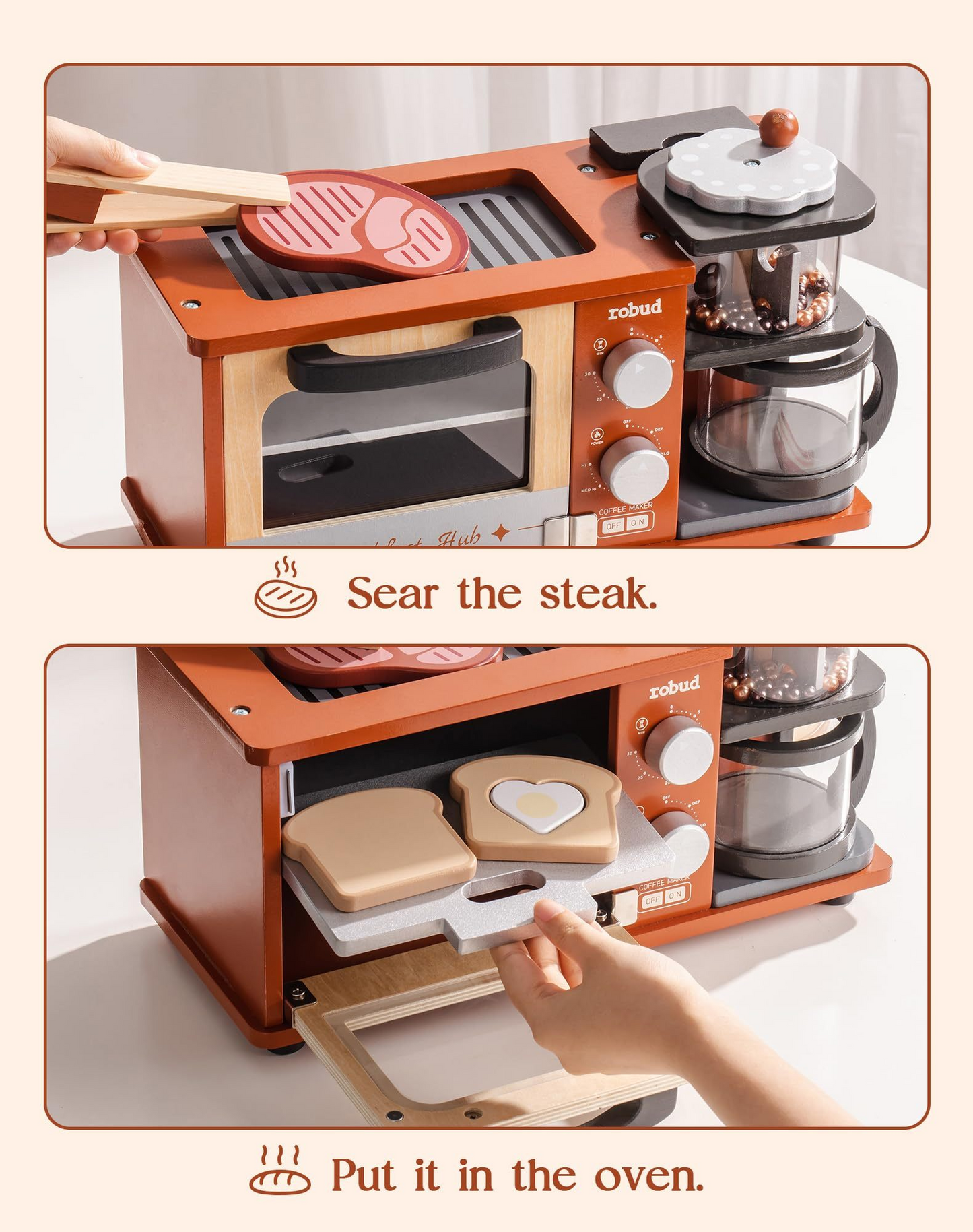 Wooden Breakfast Set - Caramel