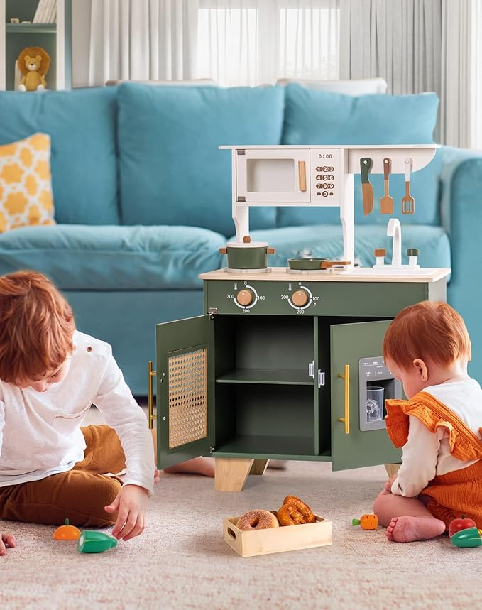 Vintage Green Wooden Play Kitchen