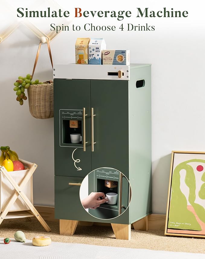 Vintage Green Wooden Toy Fridge - Oliver Ruffus