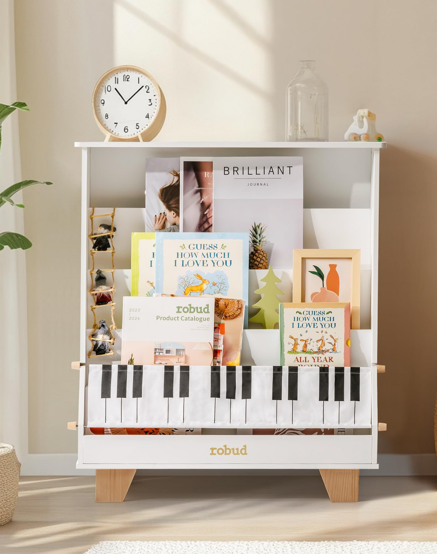 Wooden Kids Bookshelf - Piano