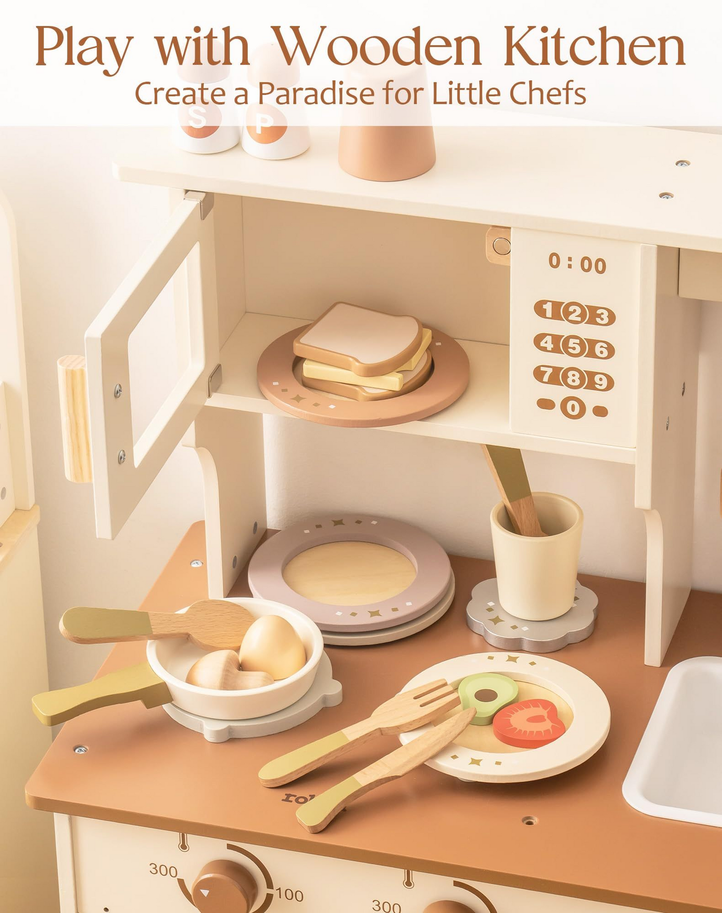 Wooden Play Dishes Set | 4 settings