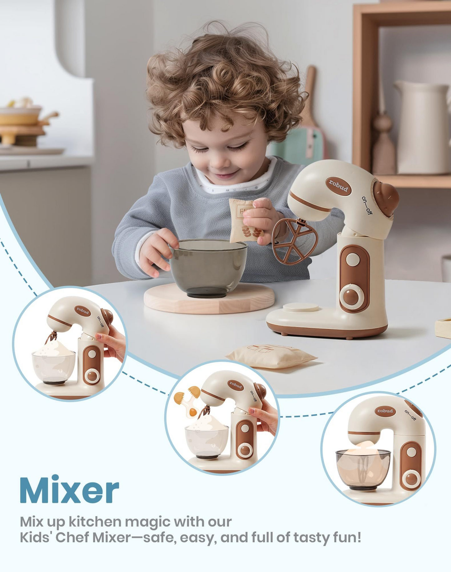 Pretend Play Kitchen Appliances Cream 4-Set