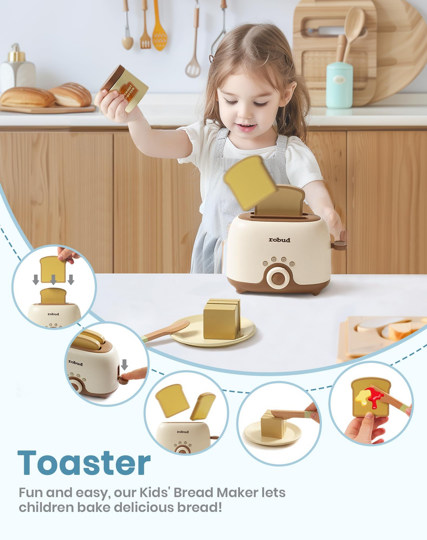 Pretend Play Kitchen Appliances Cream 4-Set