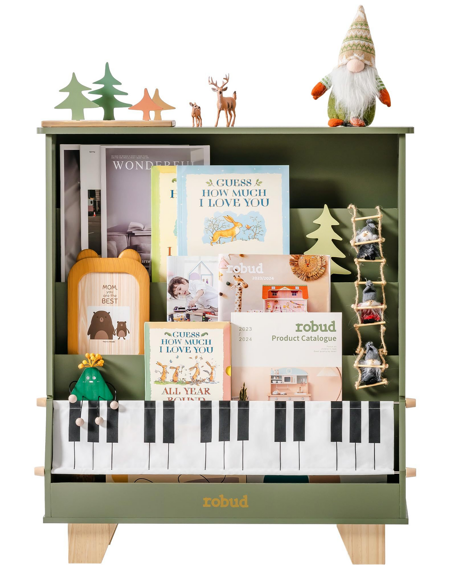 Wooden Kids Bookshelf - Piano