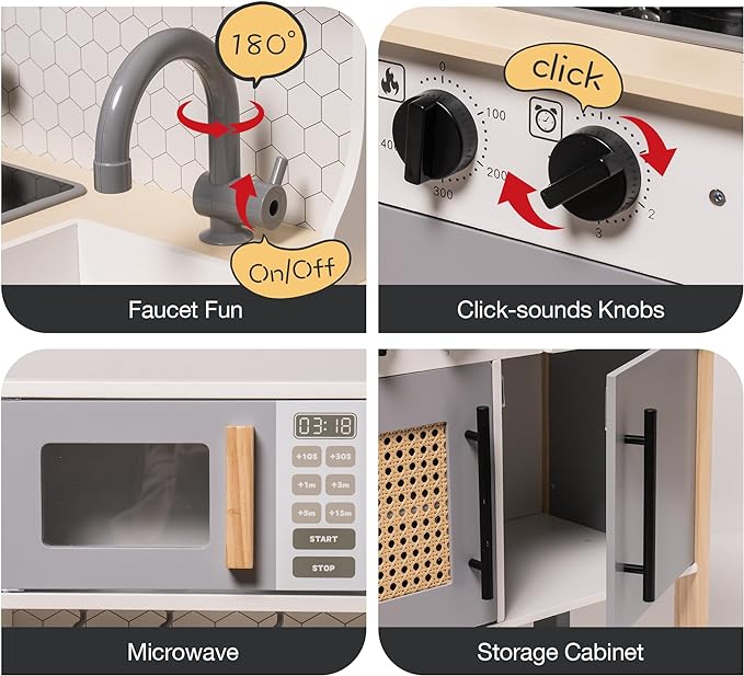 Grow With Me Adjustable Height Kitchen | Gray - Oliver Ruffus